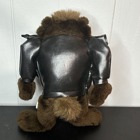 looney tunes taz tasmanian devil Stuffed Animal Plush With Leather Biker Jacket - Picture 3 of 9